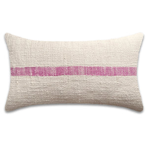 Striped Cotton Lumbar Pillow Cover, 12x20, Bohemian Accent
