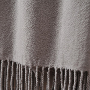 Silk Throw Blanket with Hand-Knotted Fringe
