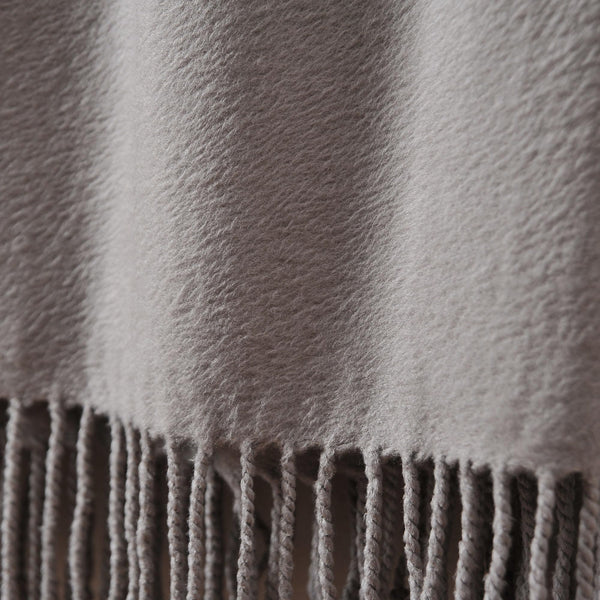 Silk Throw Blanket with Hand-Knotted Fringe