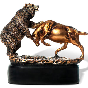 Bull & Bear Statue – Wall Street Desktop Sculpture