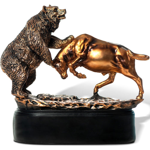 Bull & Bear Statue – Wall Street Desktop Sculpture