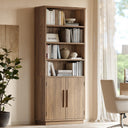 70" Tall Bookcase with Doors & Adjustable Shelves