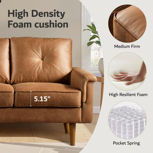 3-Seater Faux Leather Sofa