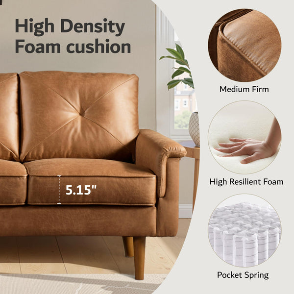 3-Seater Faux Leather Sofa