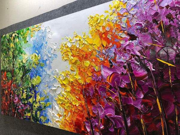 Abstract Tree Canvas Wall Art – Hand-Painted Oil Painting