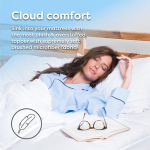 Hypoallergenic Overstuffed Pillow Top Mattress Topper