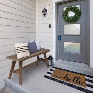 Farmhouse Wood Bench – Solid Wood Entryway & Dining Bench