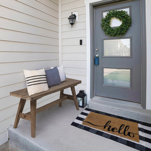 Farmhouse Wood Bench – Solid Wood Entryway & Dining Bench