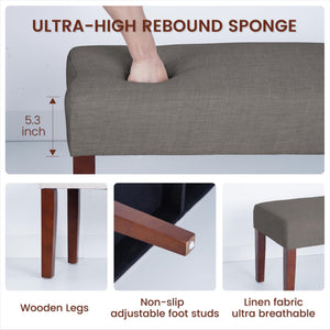 Upholstered Bedroom Bench with Wood Legs