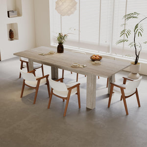 Extendable Dining Table for 6–10 People, 55" to 86", Rectangular Kitchen Table