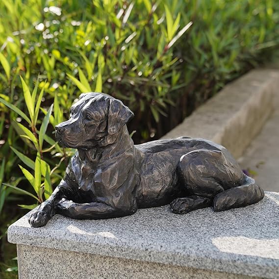 Sleeping Dog Garden Statue – Resin Outdoor Sculpture for Patio, Lawn & Yard