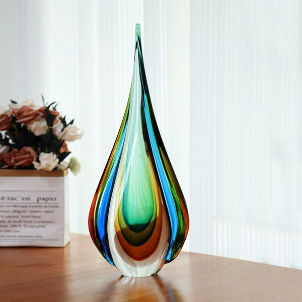 Handmade Murano Glass Cube Sculpture – Extra Large Art Decor