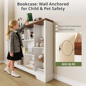 10-Cube Open Bookcase with Base – 3-Tier Storage Organizer