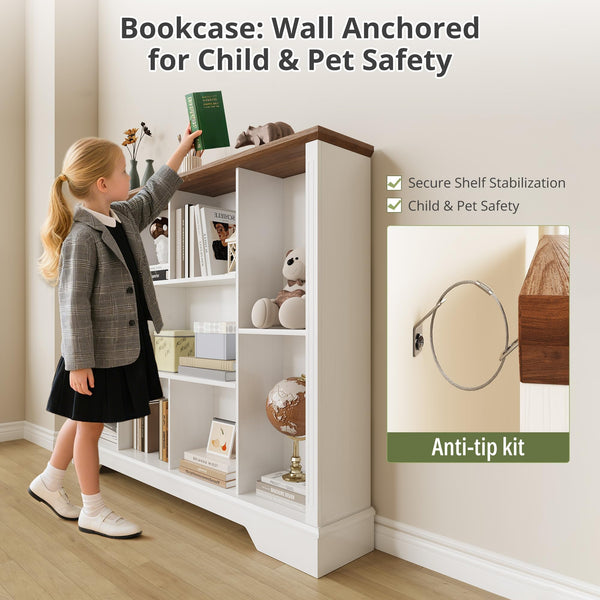 10-Cube Open Bookcase with Base – 3-Tier Storage Organizer
