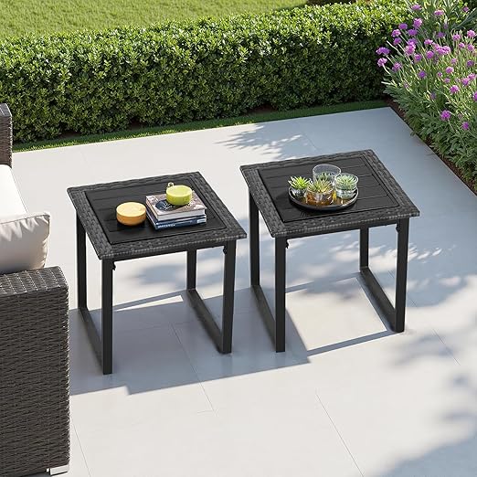 PE Wicker Outdoor Patio Side Table