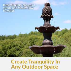 4-Tier Outdoor Water Fountain with Electric Pump