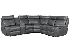 L-Shaped Manual Reclining Sectional Sofa with Storage & Cup Holders