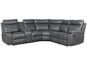 L-Shaped Manual Reclining Sectional Sofa with Storage & Cup Holders
