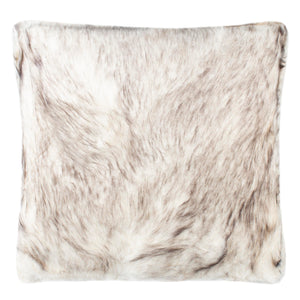 Taupe Faux Fur Feather-Filled Throw Pillow 20x20