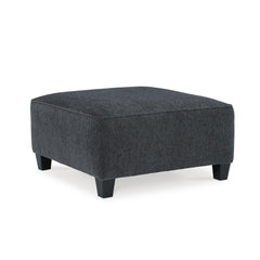 Oversized Square Accent Ottoman – Grey Chenille Upholstery