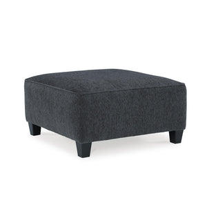 Oversized Square Accent Ottoman – Grey Chenille Upholstery