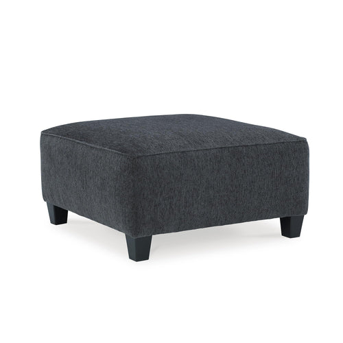 Oversized Square Accent Ottoman – Grey Chenille Upholstery
