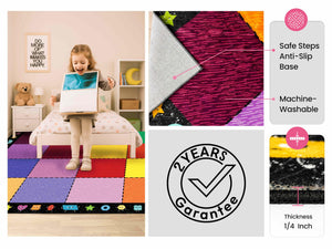 Large Kids Classroom Rug — Multi-Size Educational Area Rug