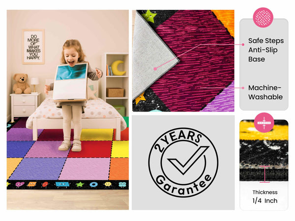 Large Kids Classroom Rug — Multi-Size Educational Area Rug