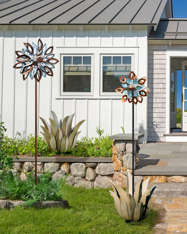 Metal Agave Plant Outdoor Decor Sculpture – 25.5" H Weather-Resistant Rustic Garden Art