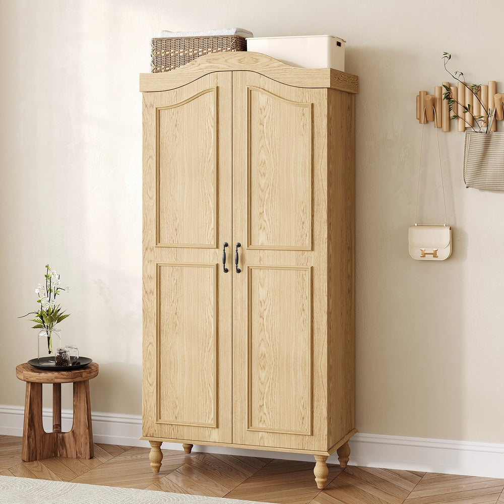 Arched Armoire Wardrobe Closet with 2 Doors