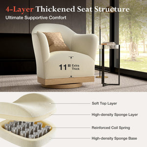 Swivel Barrel Accent Chair – High-Back Armchair