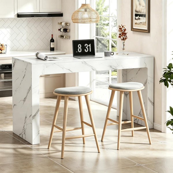 55" Faux Marble Bar Table