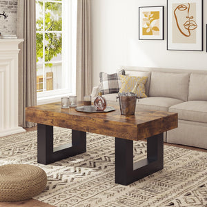 Rustic Industrial Rectangle Coffee Table 41" – Engineered Wood