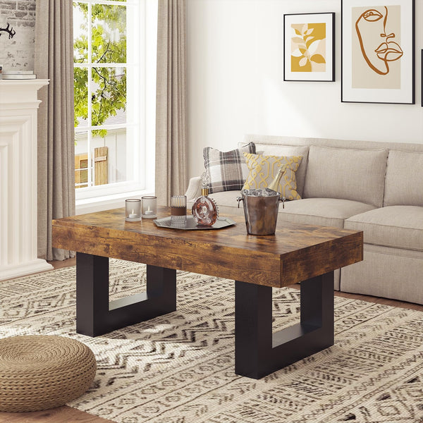 Rustic Industrial Rectangle Coffee Table 41" – Engineered Wood