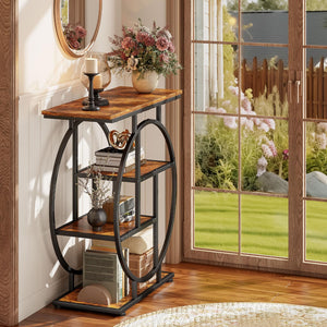 Narrow Console Table with Storage Shelves, 31.5"