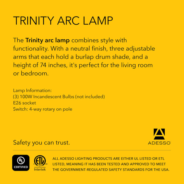 Triple Shade Arc Floor Lamp