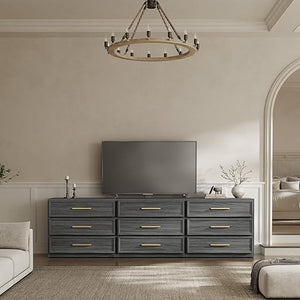 Oversized Nightstand Set of 2 with 3-Drawer Storage