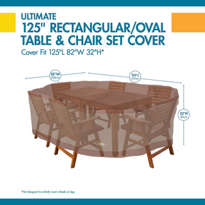 Waterproof Rectangular Oval Patio Table with Chairs Cover