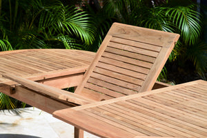 7-Piece Oval Teak Outdoor Dining Set