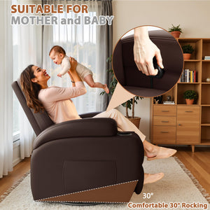 Swivel Rocker Recliner Chair with Vibration Massage