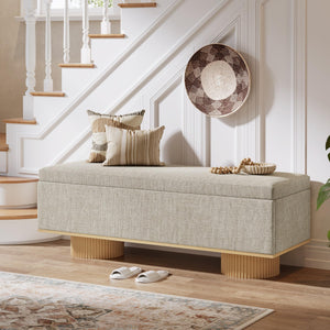 Storage Bench with Padded Seat & Flip-Up Storage