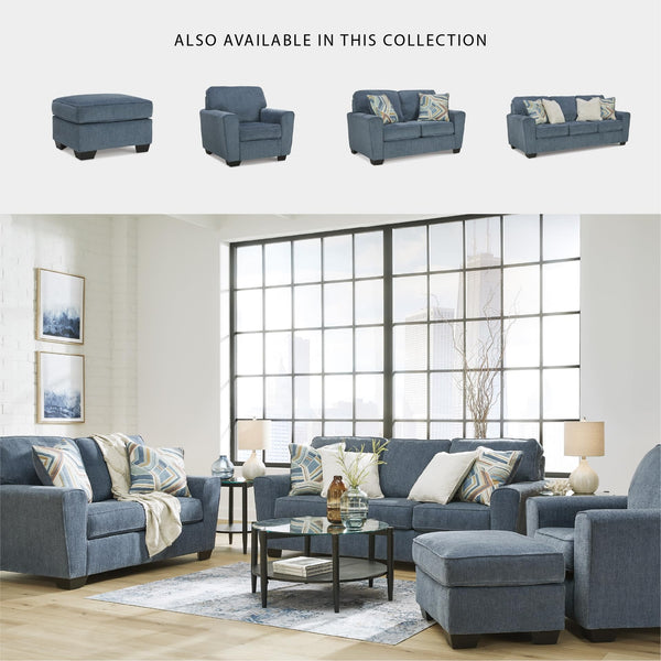 Contemporary Loveseat with Accent Pillows | 63" W Fabric Upholstery