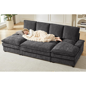 Modular U-Shaped Sectional Sofa with Ottoman