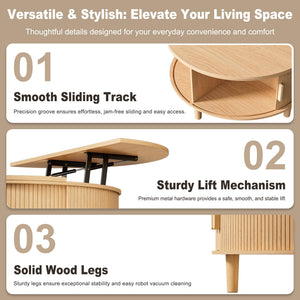 Round Lift Top Coffee Table with Storage