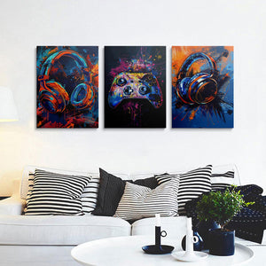 Gaming Canvas Wall Art 3-Piece Framed Set