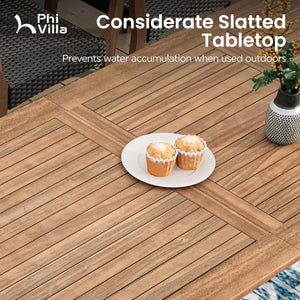 9-Piece Acacia Wood Outdoor Dining Set with Extendable Table