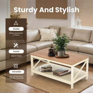 Farmhouse Coffee Table with Storage