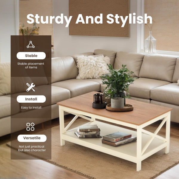 Farmhouse Coffee Table with Storage