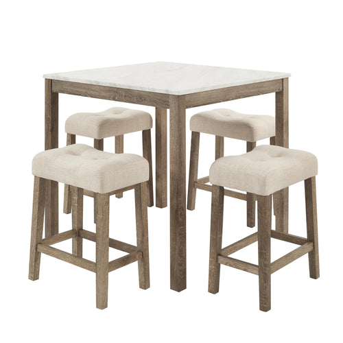 34'' Square Bar Table Set with 4 Chairs