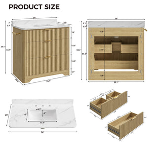 36 Inch Bathroom Vanity with Ceramic Sink